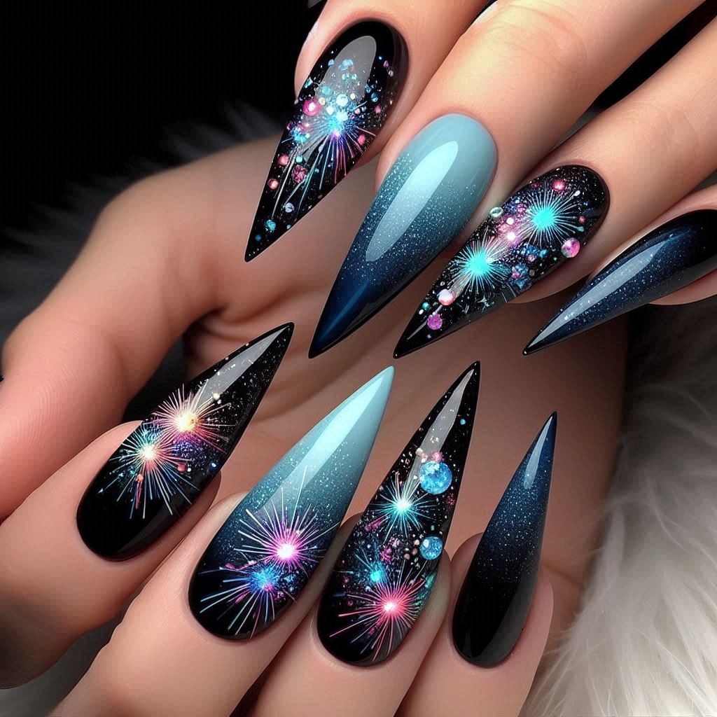 Fireworks-Inspired Nails