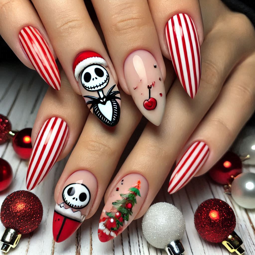 Sandy Claws Christmas Nails