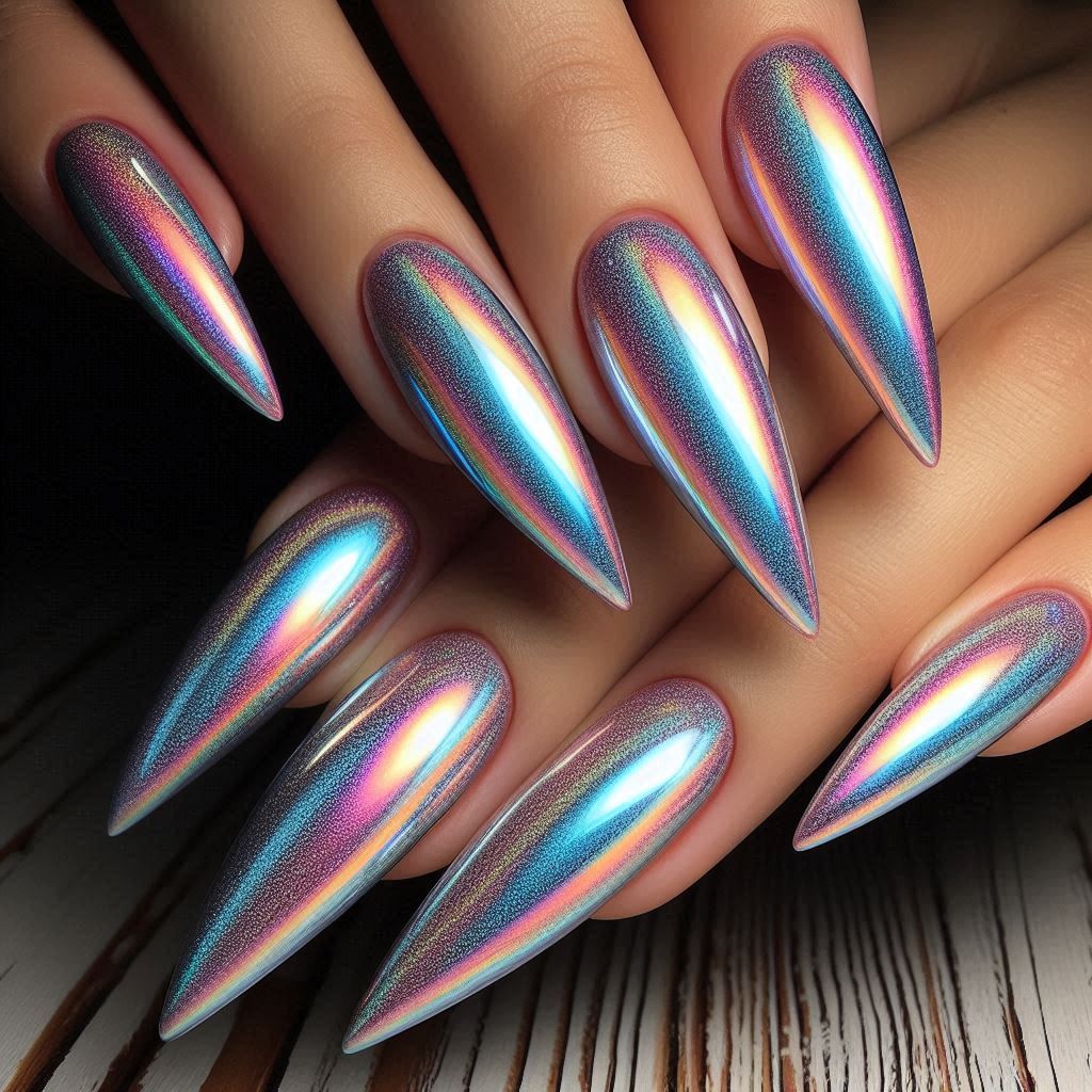  Holographic Glam Nails