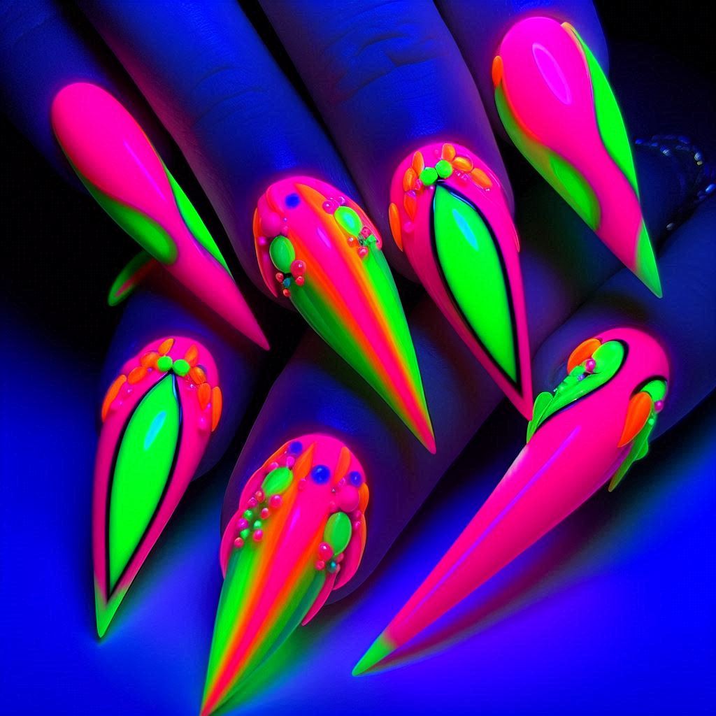  Neon Glow Nails