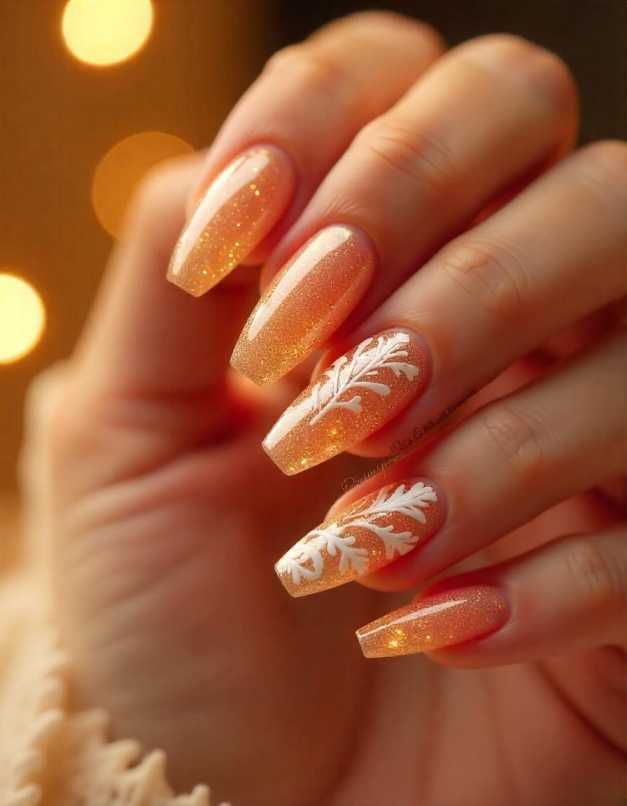 Glittering Gold Nails