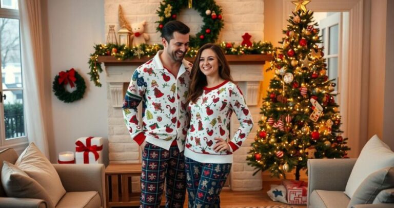 5 Matching Couple Christmas Pajamas Black People for Holidays