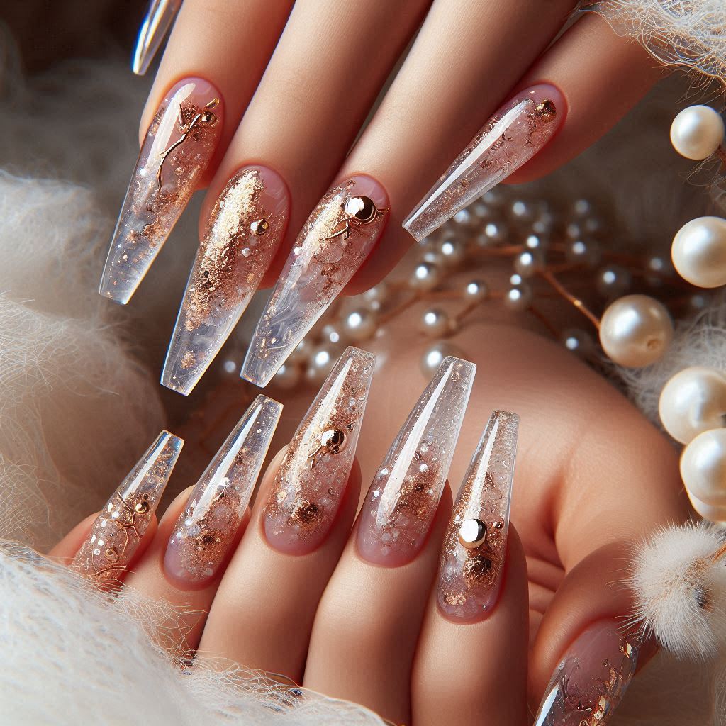 Transparent Glossy Nails