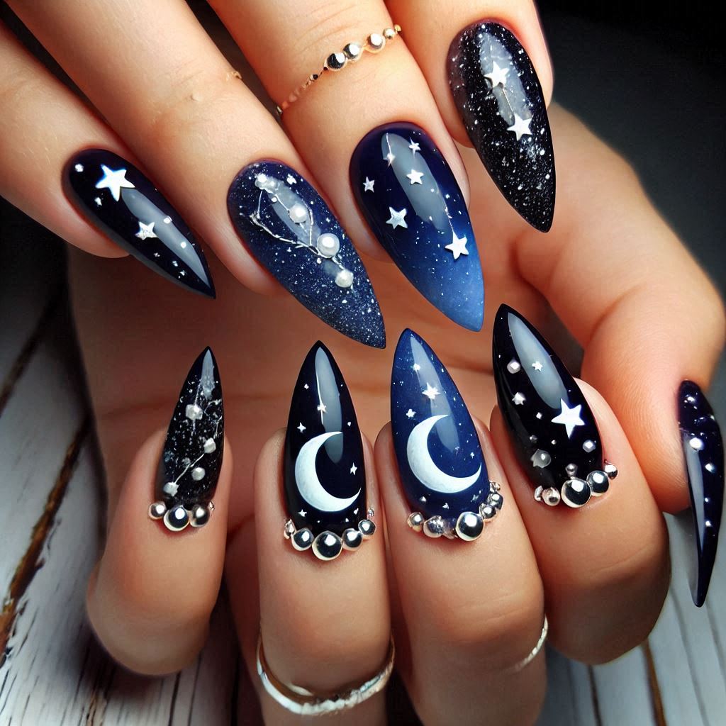 Starry Night Nails