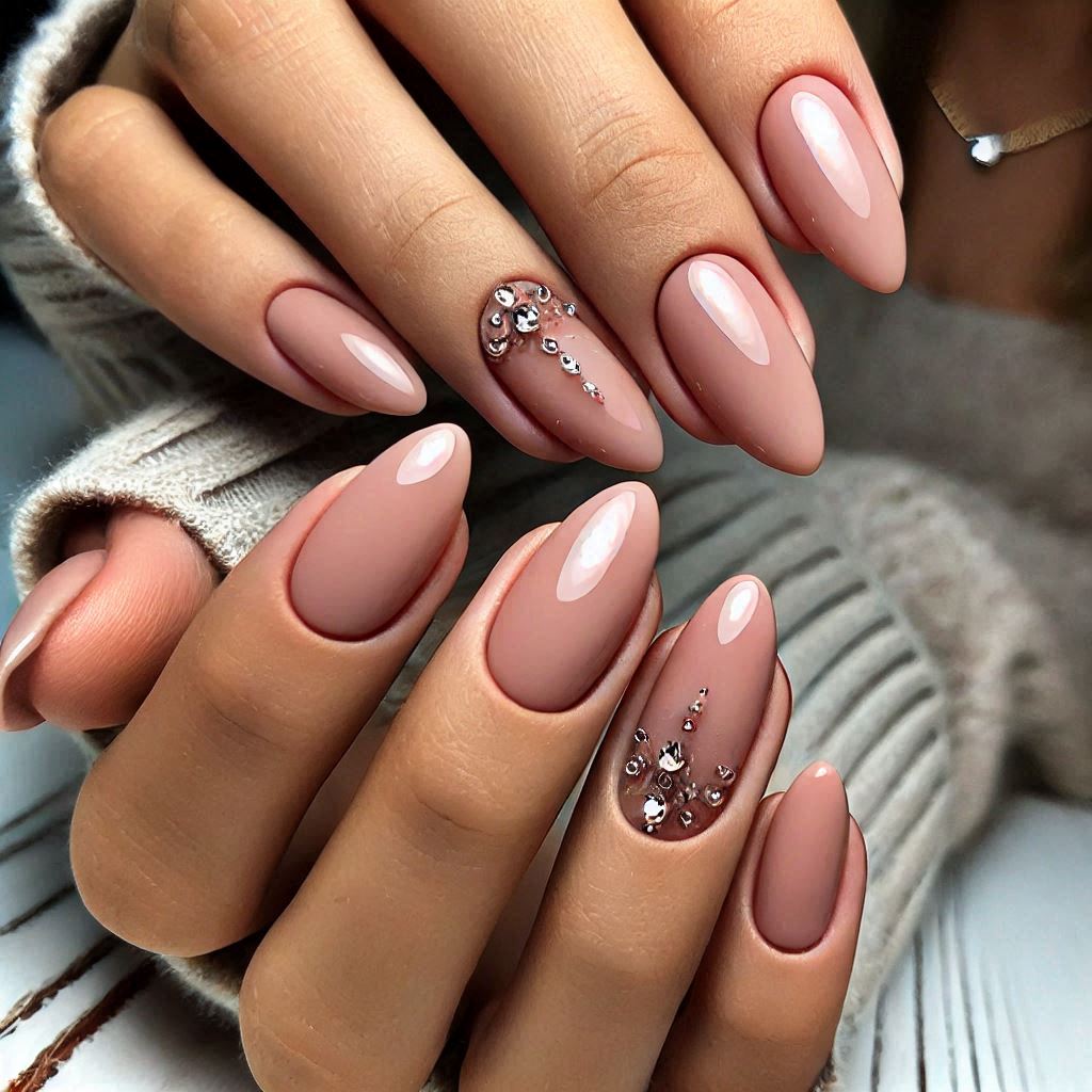 Nude with Rhinestone Accents