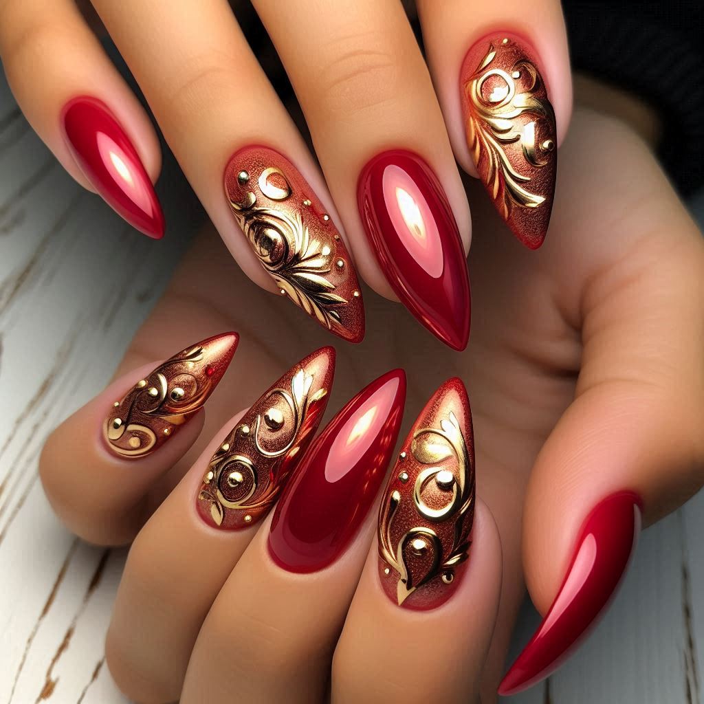 Red and Gold Swirls