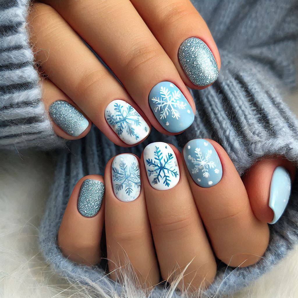 Snowflake-Inspired Nails