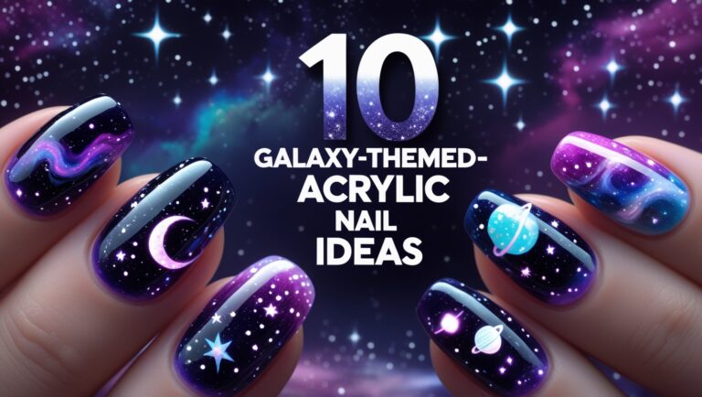 10 Galaxy-Themed Acrylic Nail Ideas for Starry Nights.