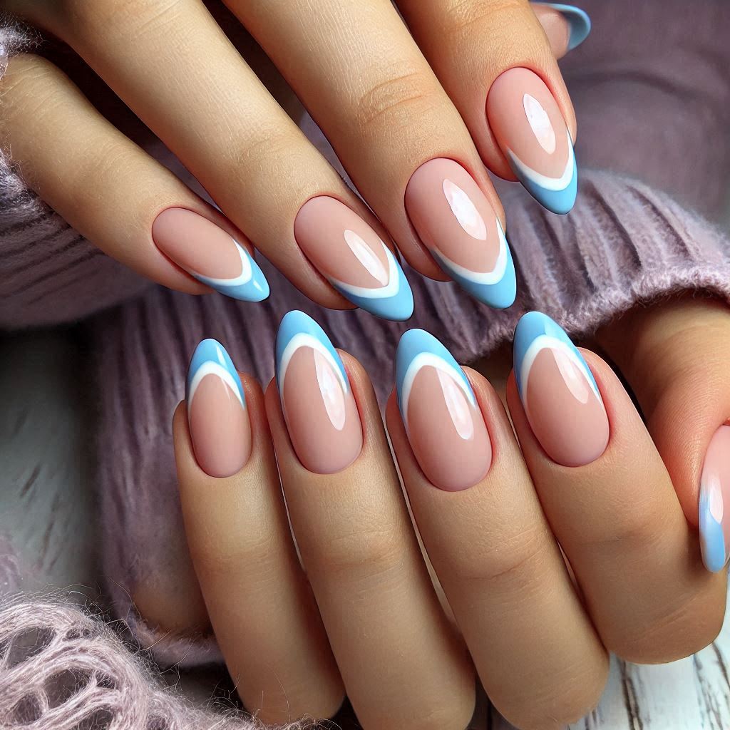 Light Blue French Tips