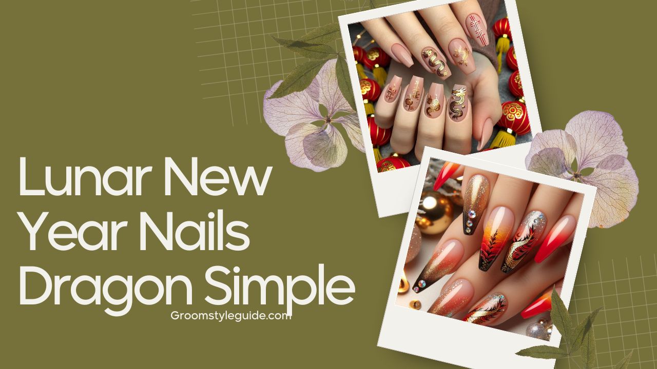 Lunar New Year Nails Dragon Simple