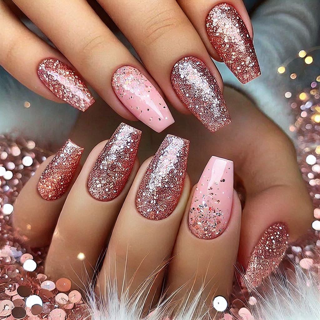 Rose Gold & Pink Glitter