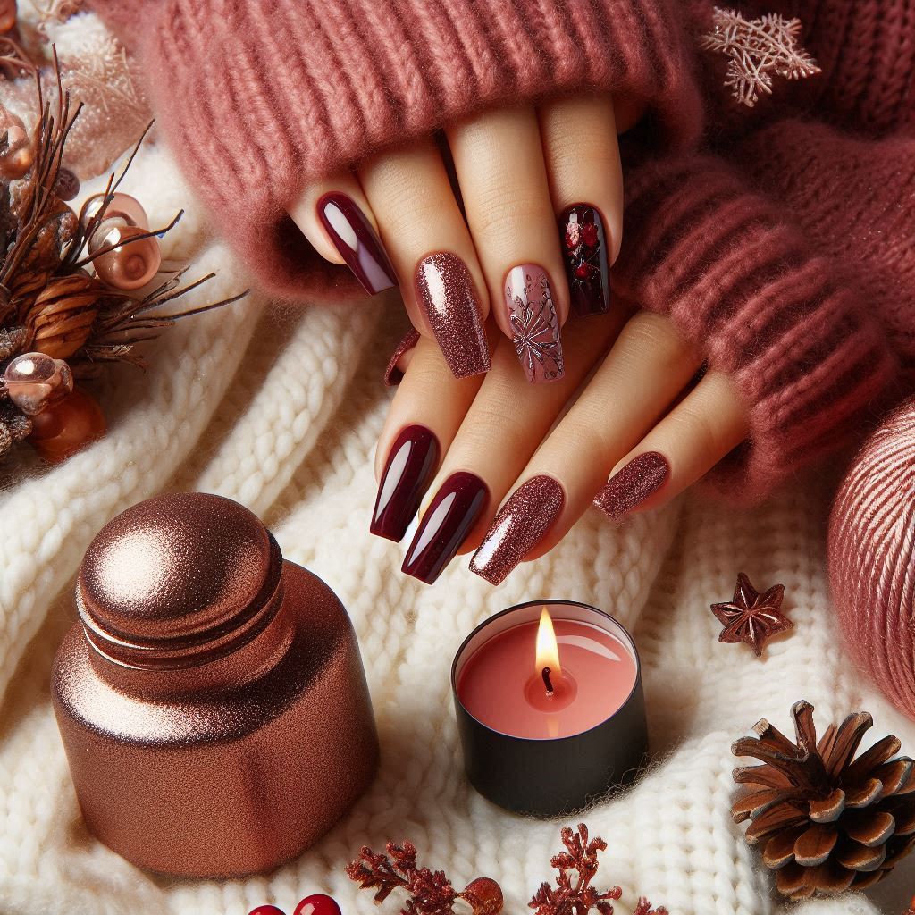 Velvet Finish in Deep Maroon