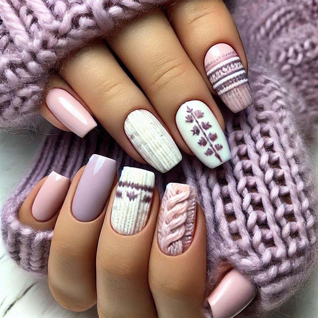 Winter Sweater Knit Nails