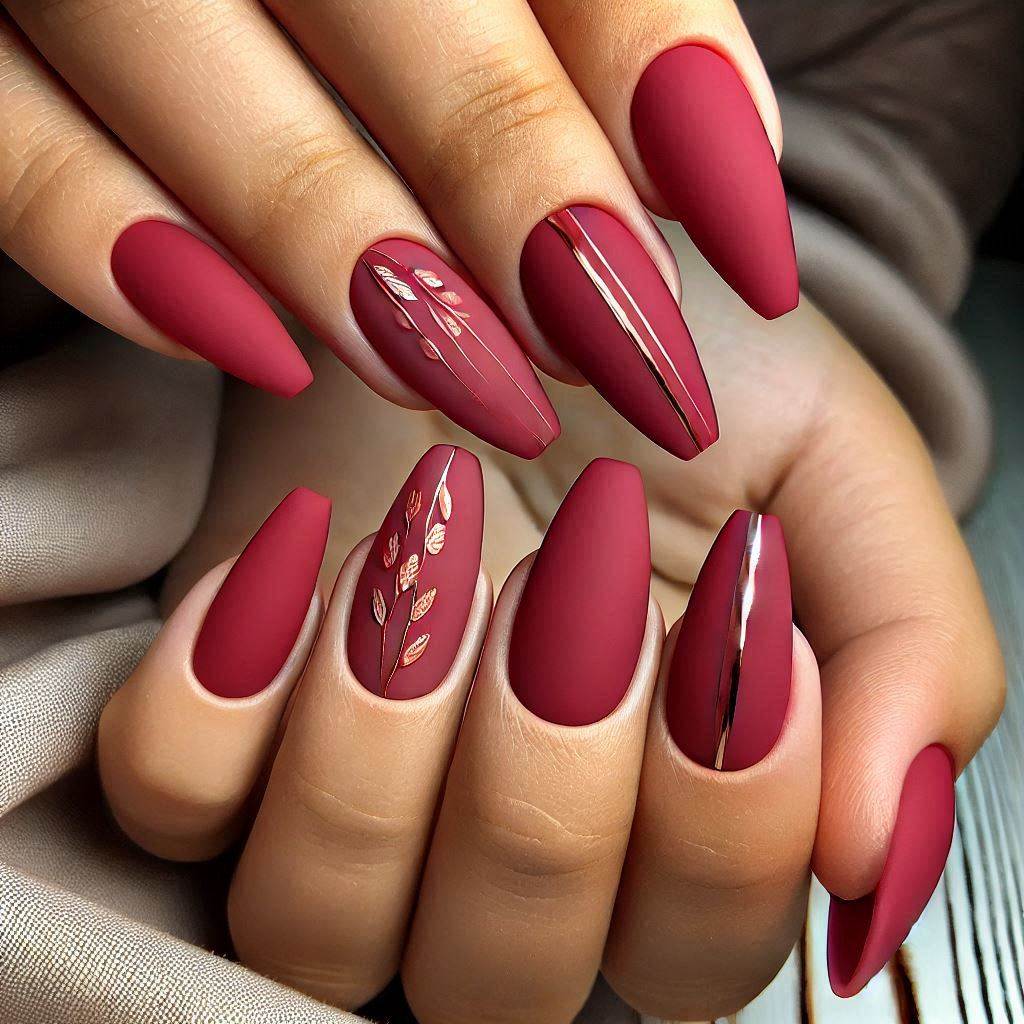 Elegant Matte Red Nails