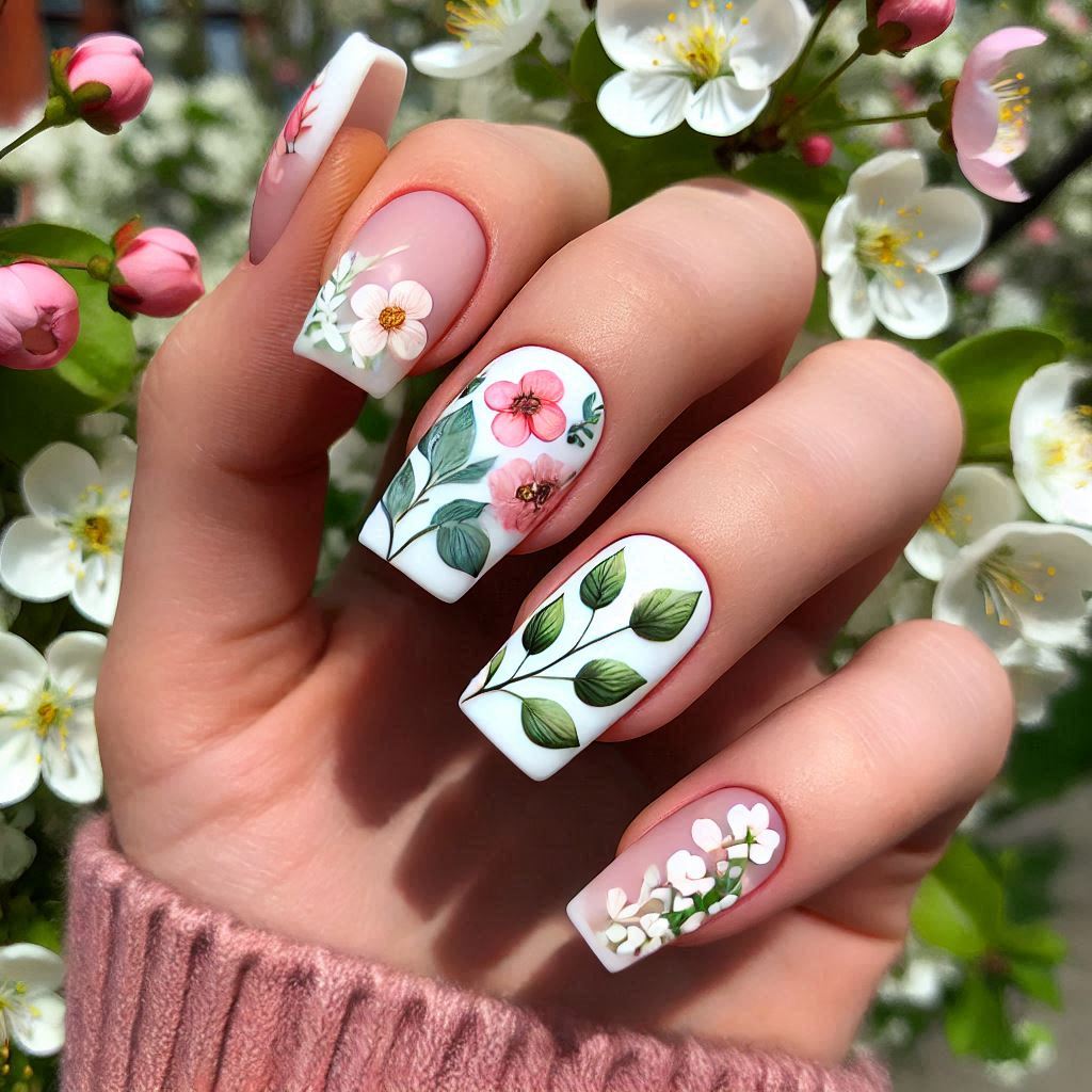 Floral French Tips with a Twist