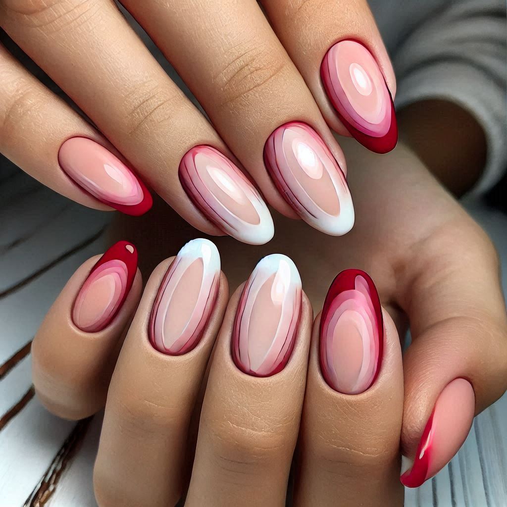 Two-Tone Valentine’s French Tips
