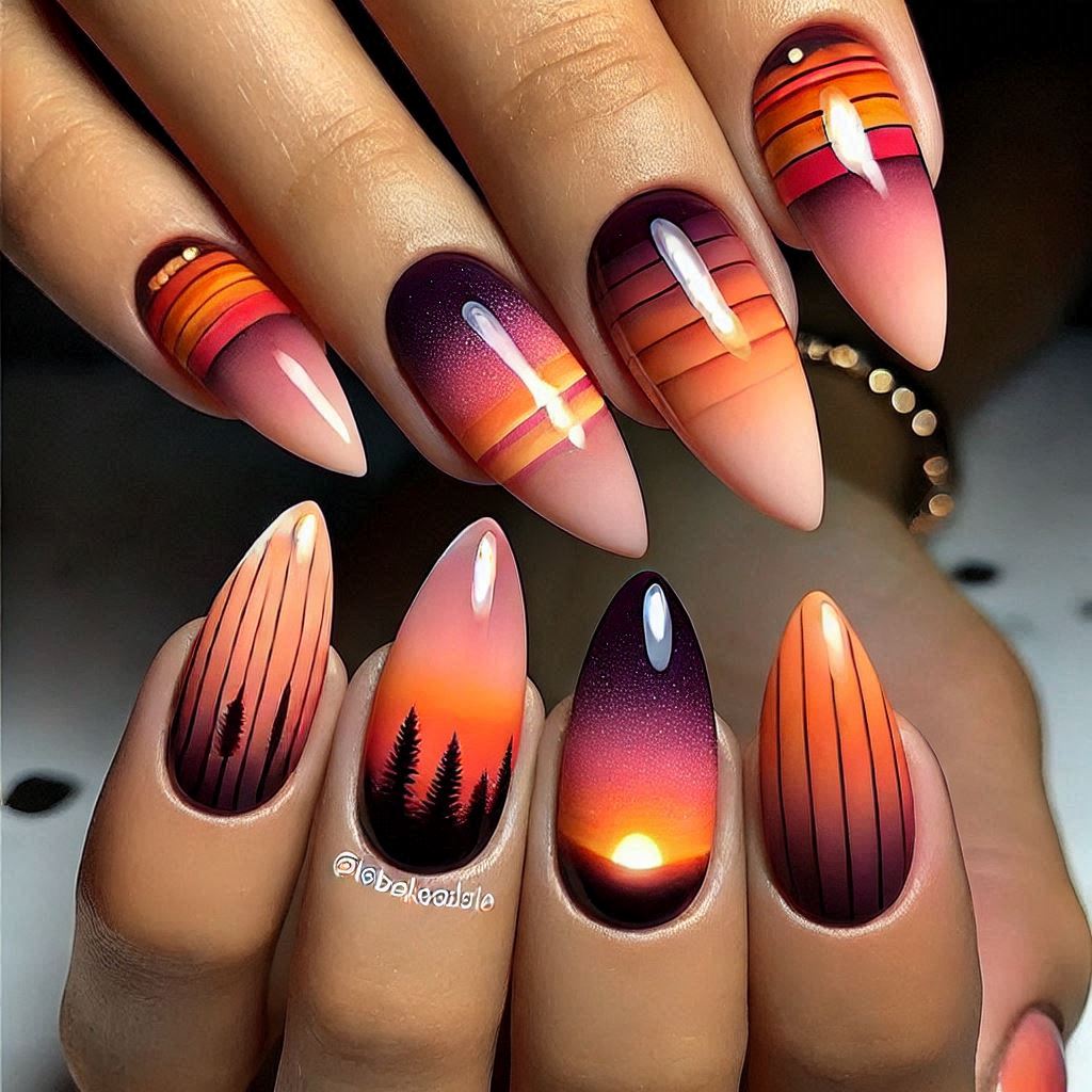 Ombre Sunset Nails