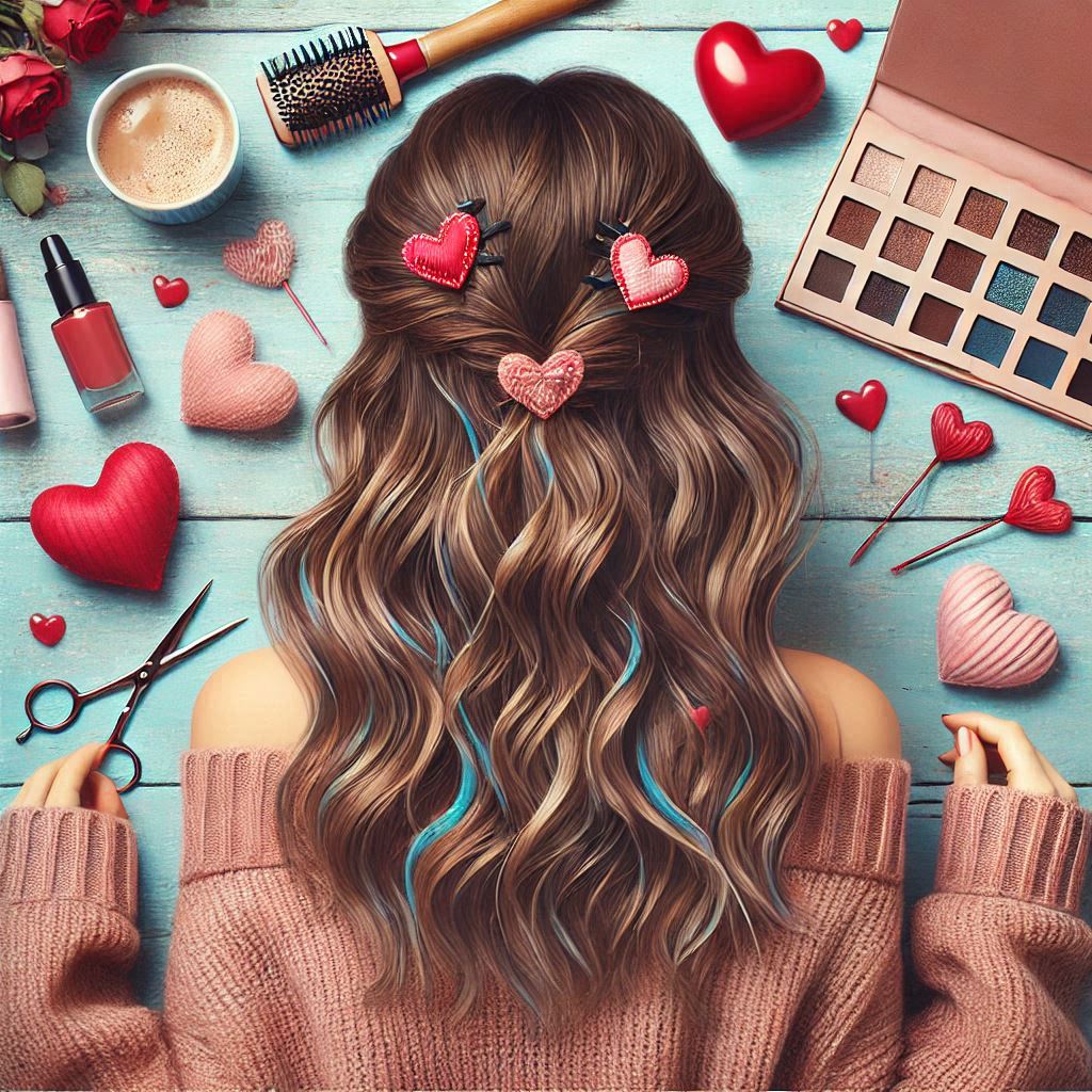 Messy Beach Waves with Hair Clips