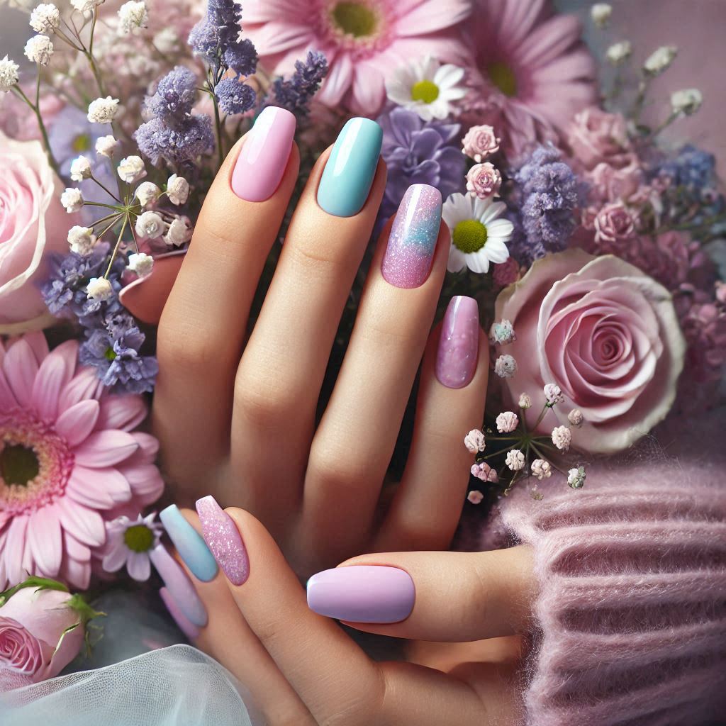 Pastel Love Nails