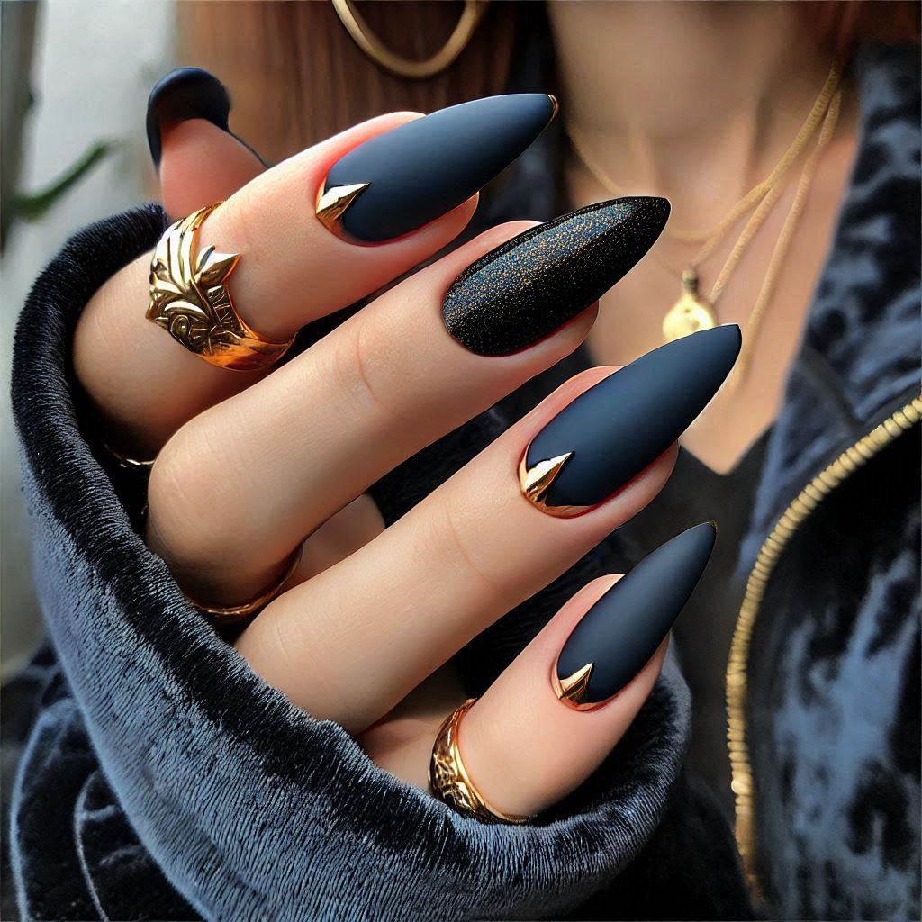 Matte Navy Blue with Gold Edges