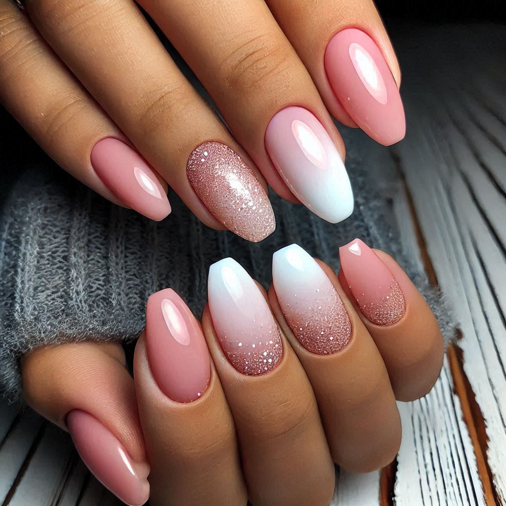 Blush Ombre French Tips