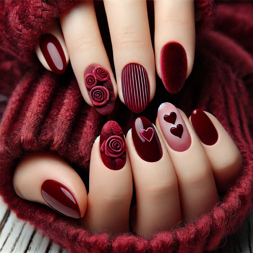 Velvet Valentine Nails