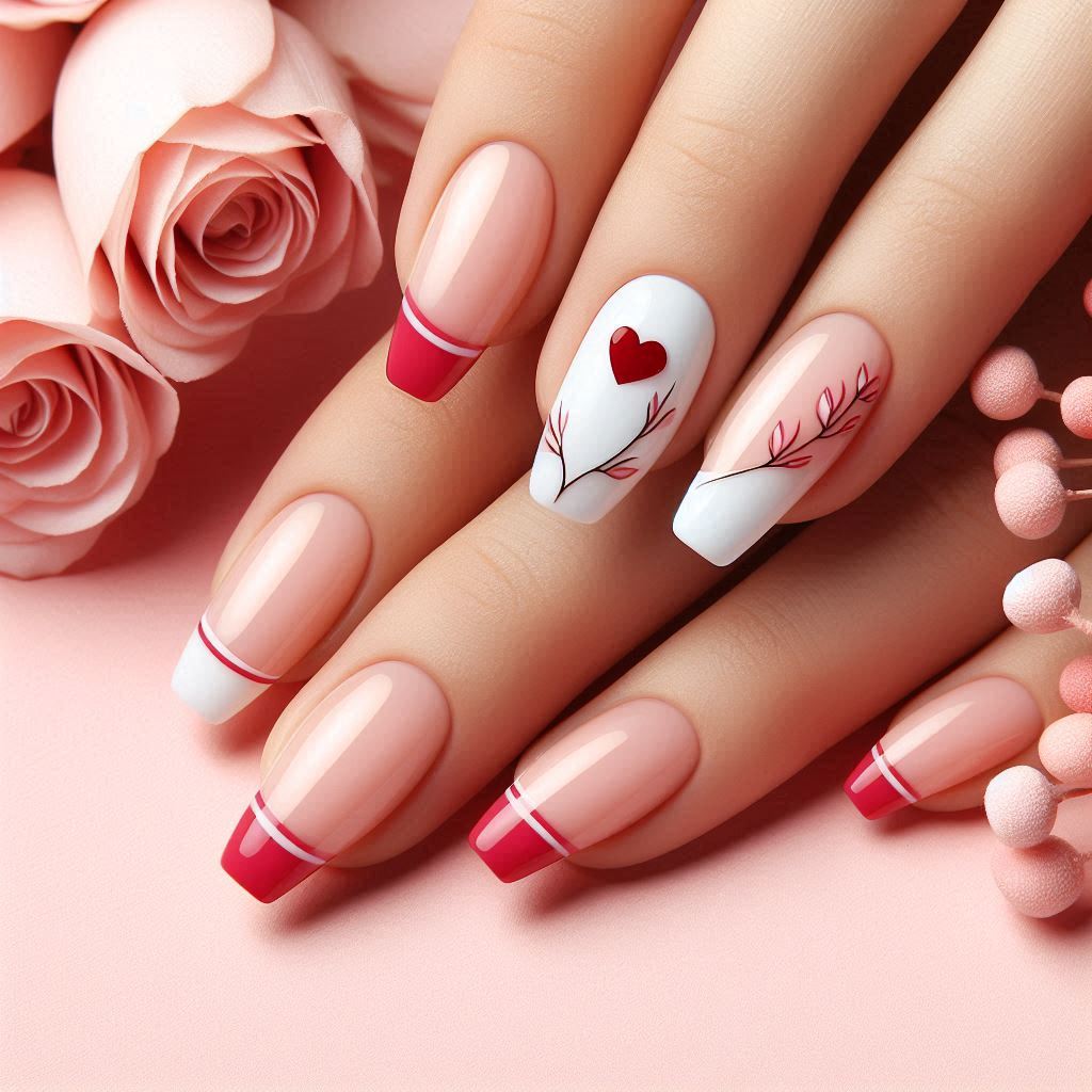 Romantic French Tips with a Twist