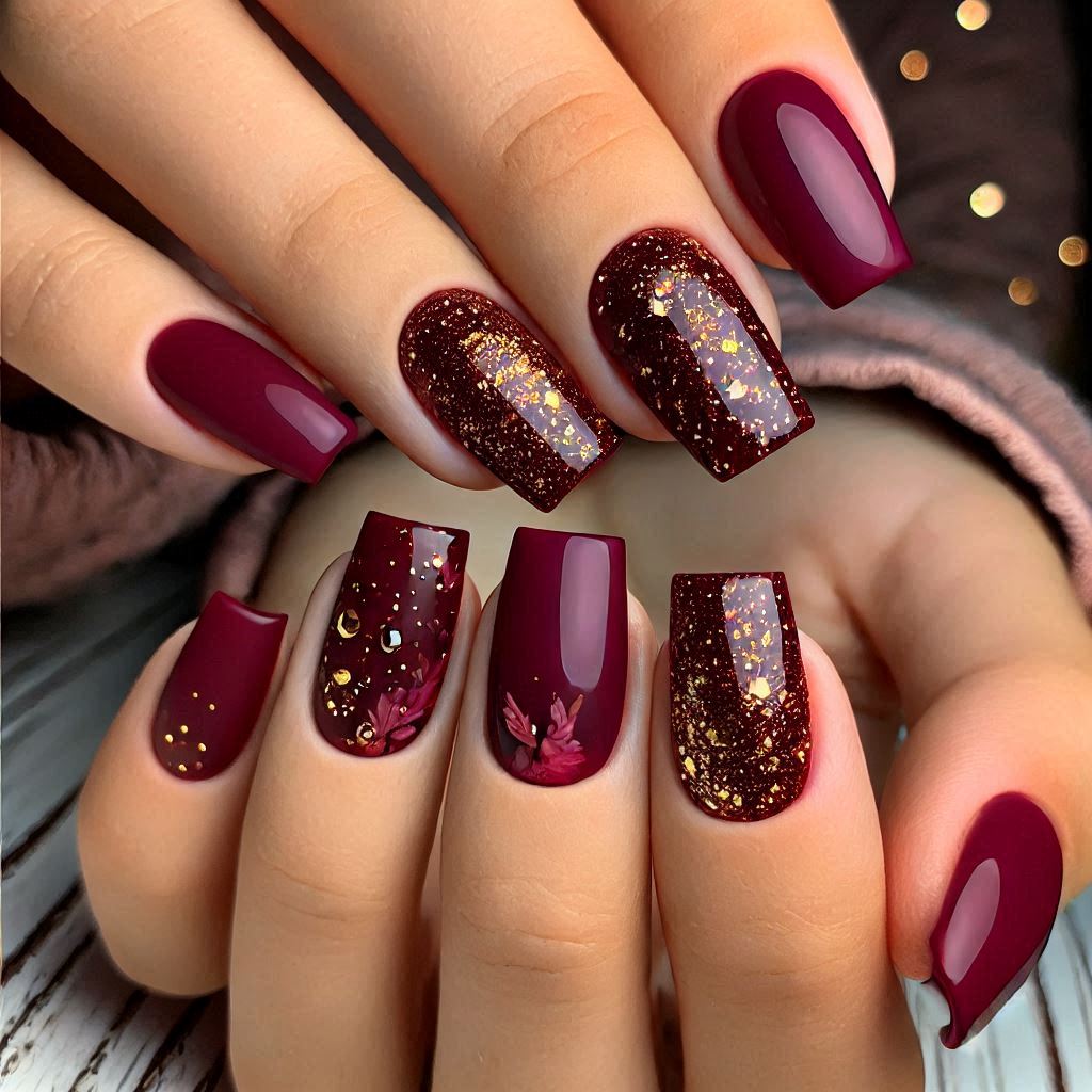  Glitter-Infused Burgundy