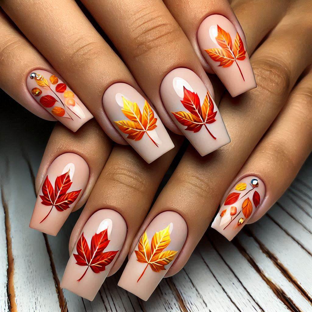 Autumn Leaves Nail Art