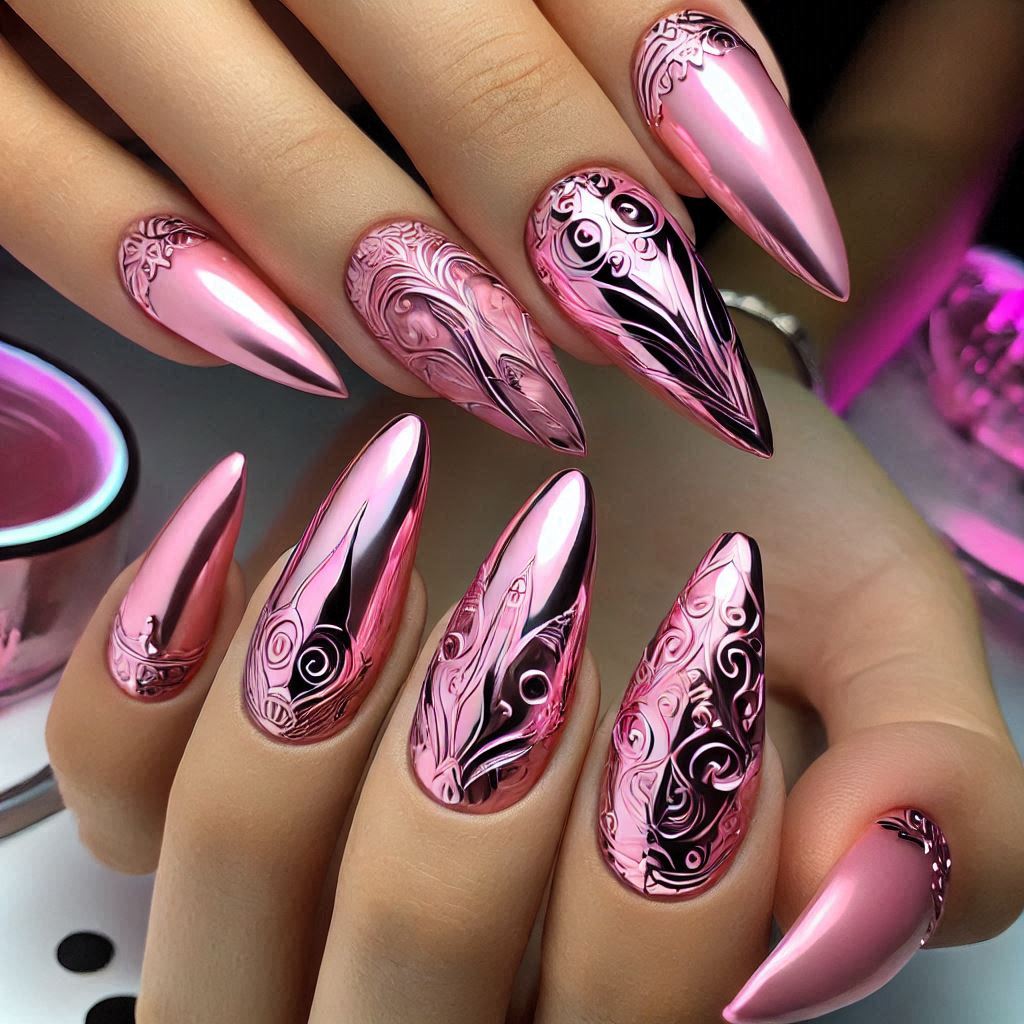 Pink Chrome with Negative Space