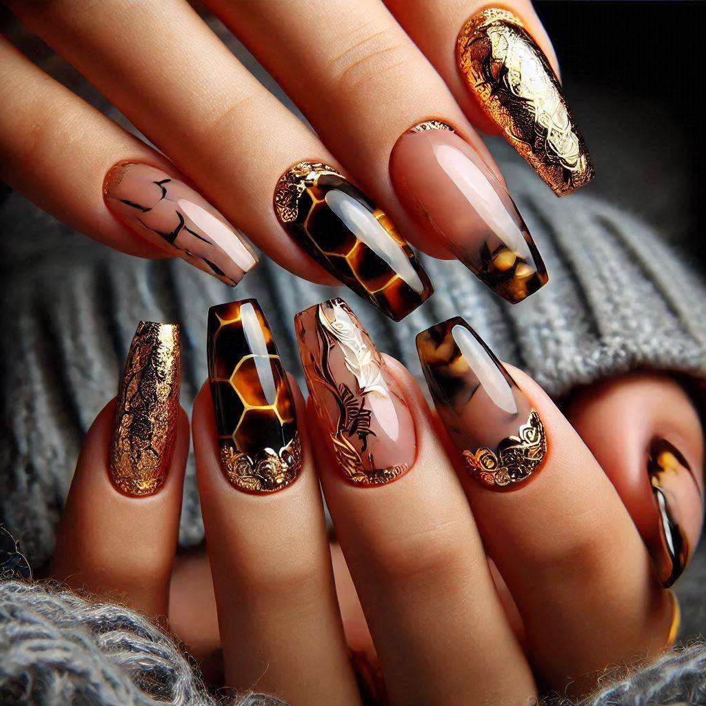 Tortoise Shell with Foil Art