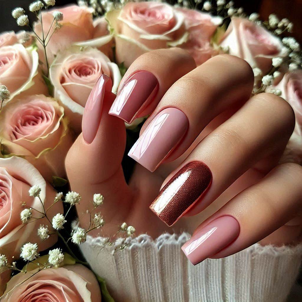 French Tip with Pink Chrome