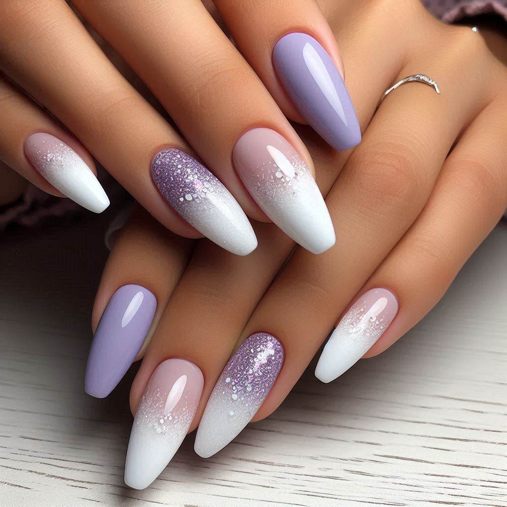 Lavender to White Ombre