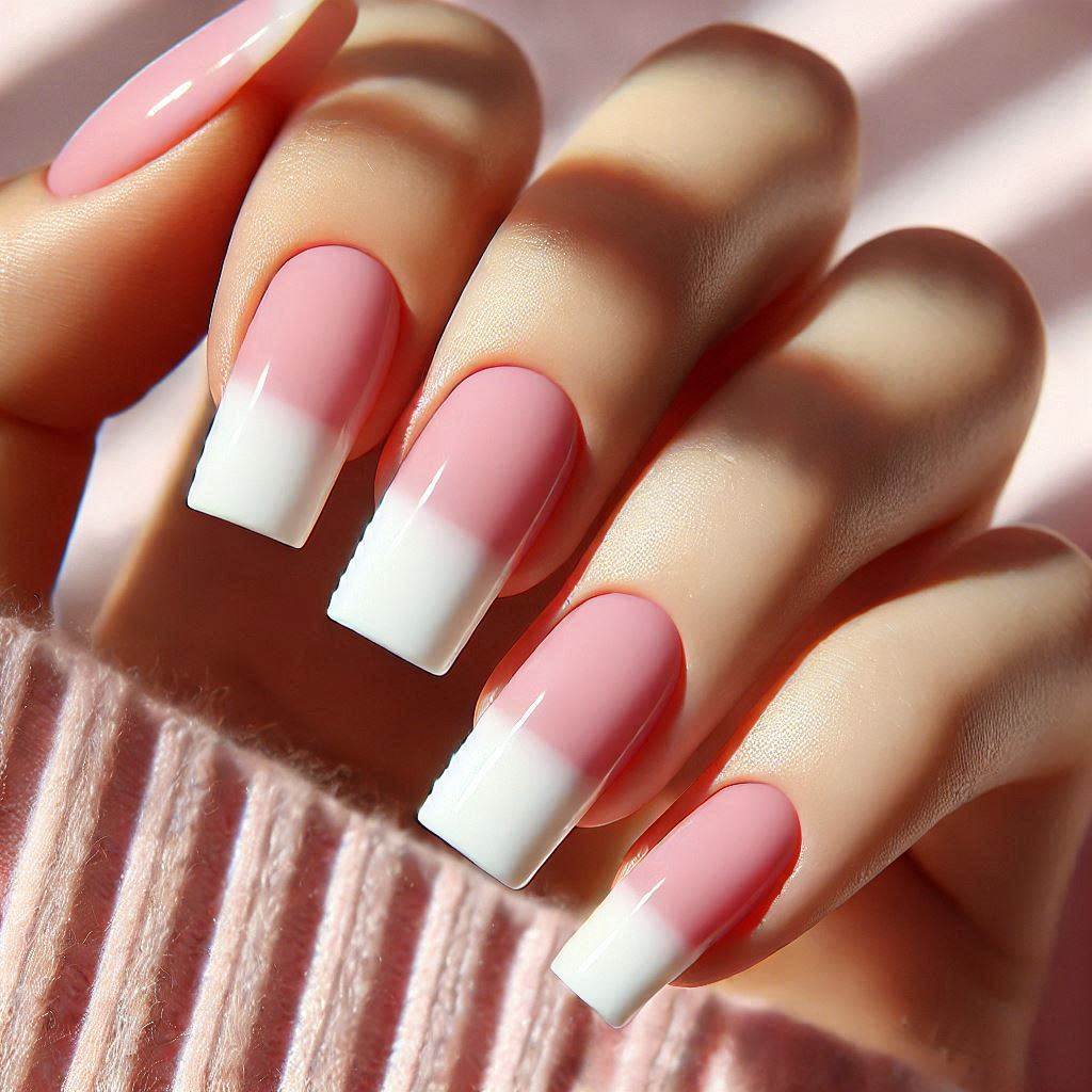 Classic White-Tipped French Manicure