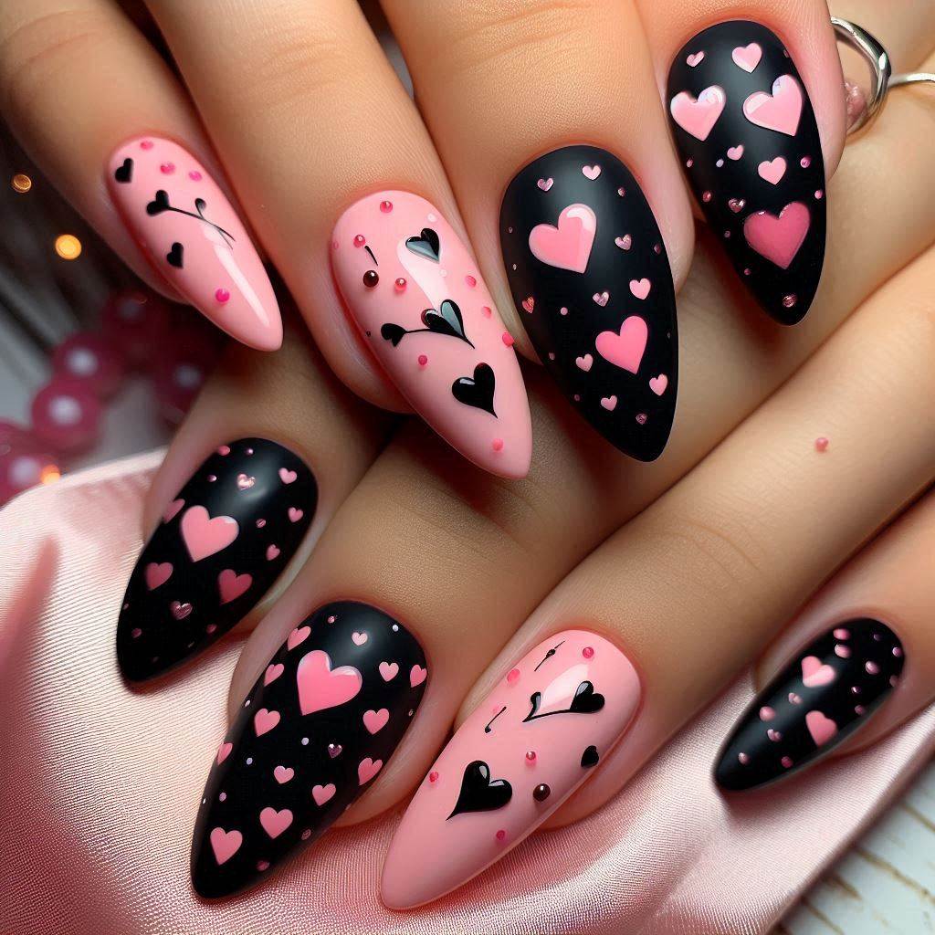 Cute Black and Pink Valentine Art