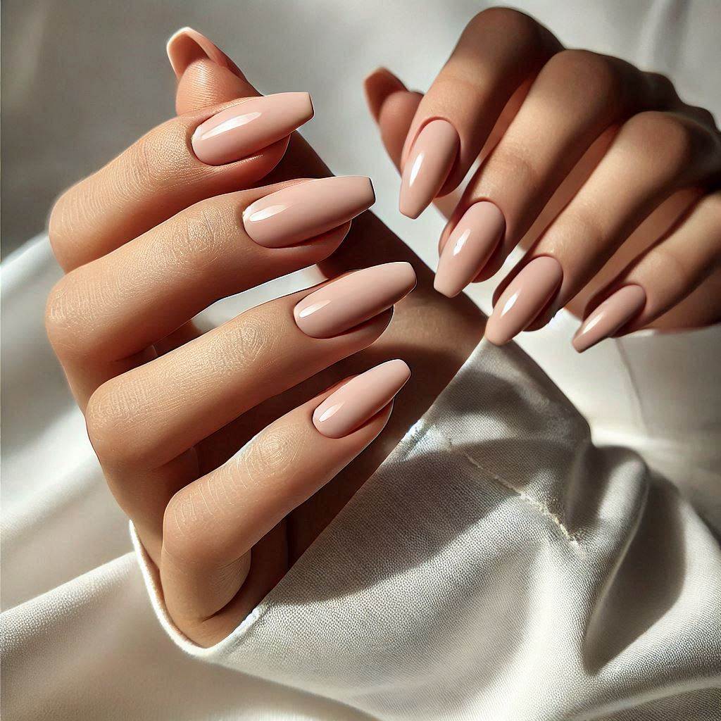 Classic Nude Coffin Nails