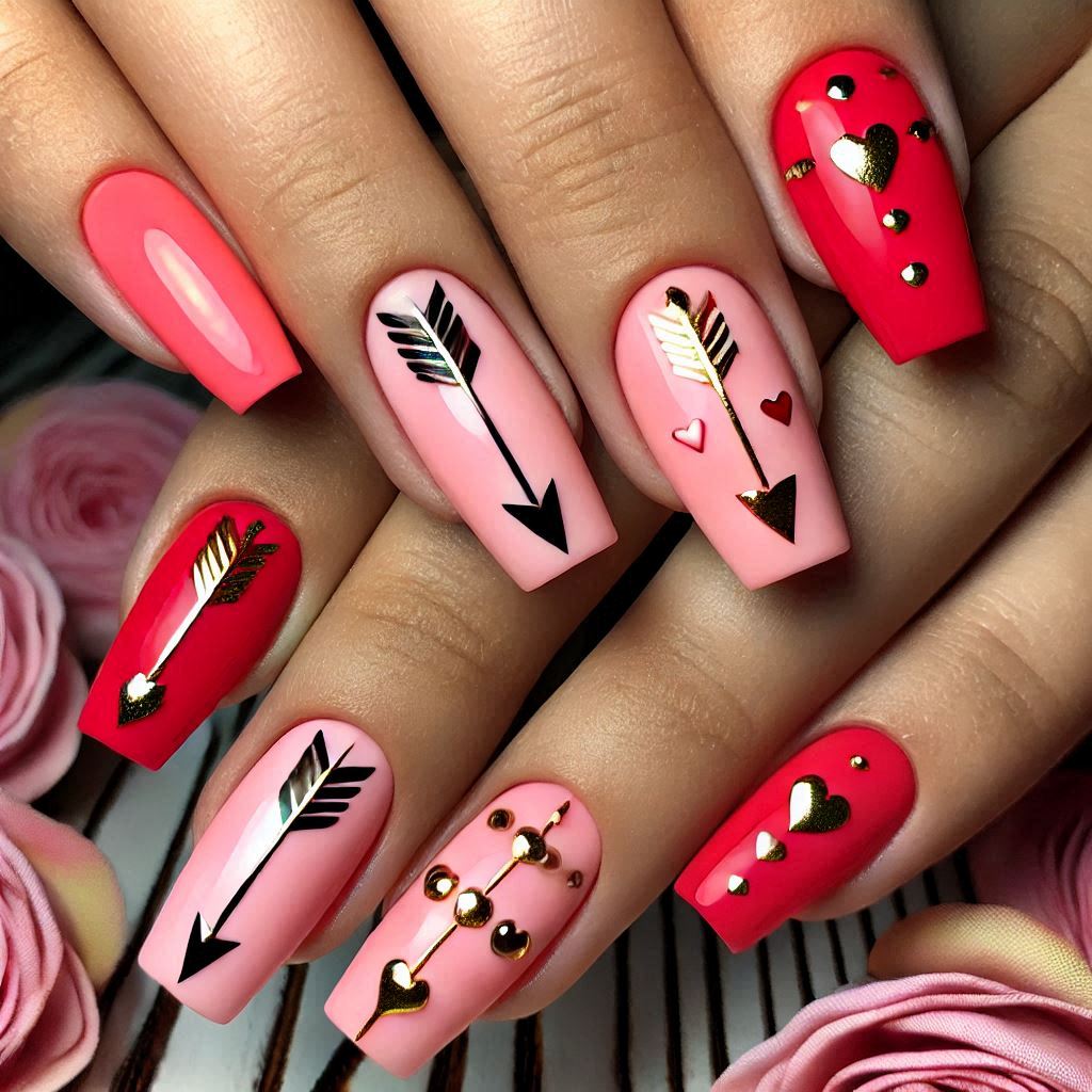 Cupid’s Arrow Nails