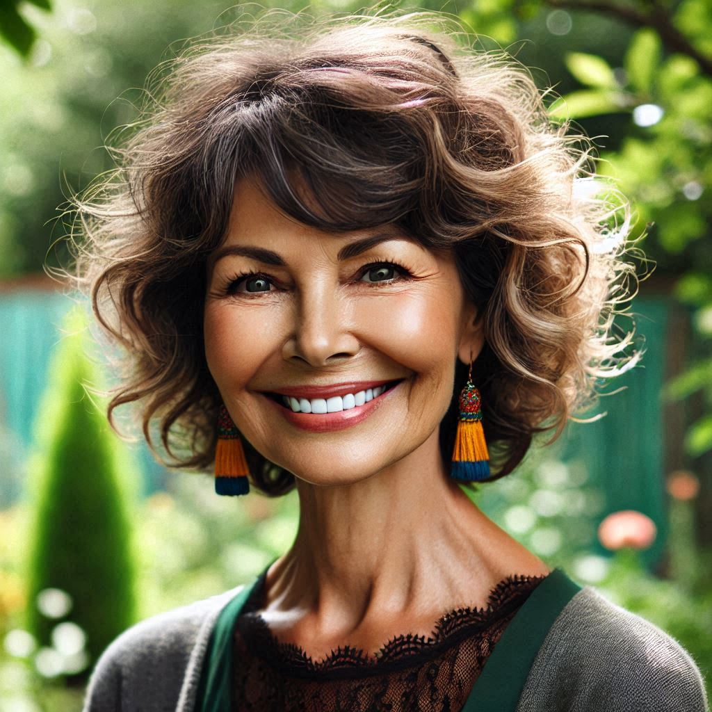 Curly Bob with Fringe Bangs