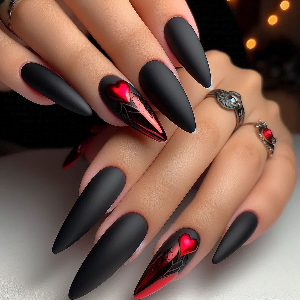 Matte Black and Red 