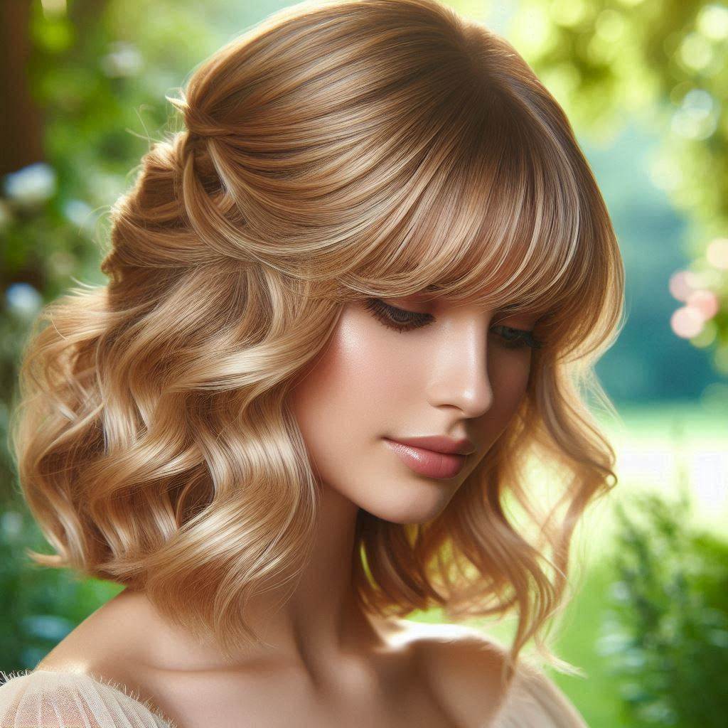 Soft Curls with Curtain Bangs