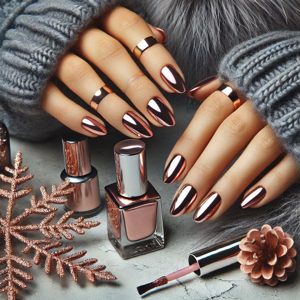 Metallic Chrome Nails
