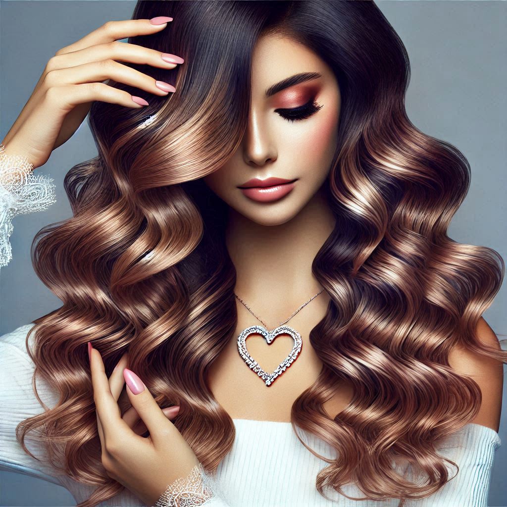 Soft Curls with Ombre Highlights