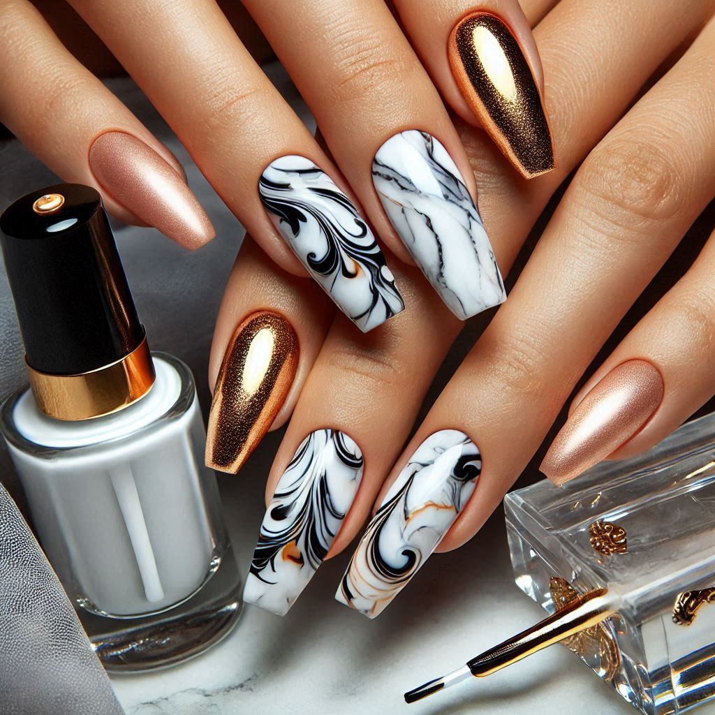 Marble Effect Nails
