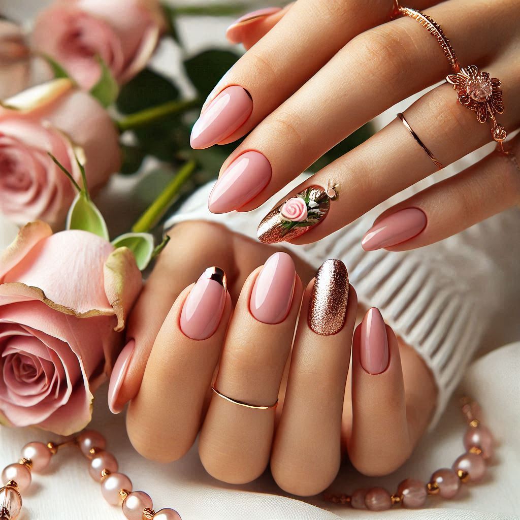 Rose Gold French Tips