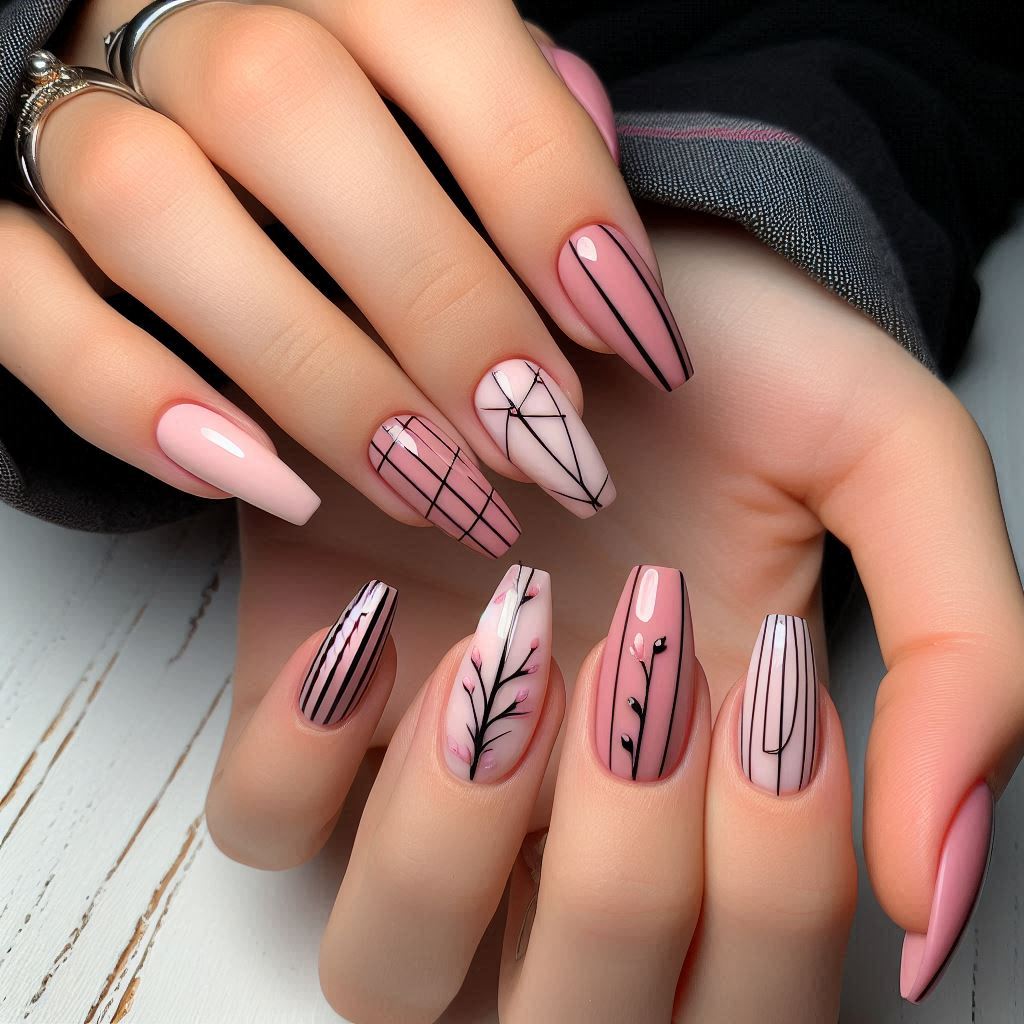 Short Pink and Black Elegance