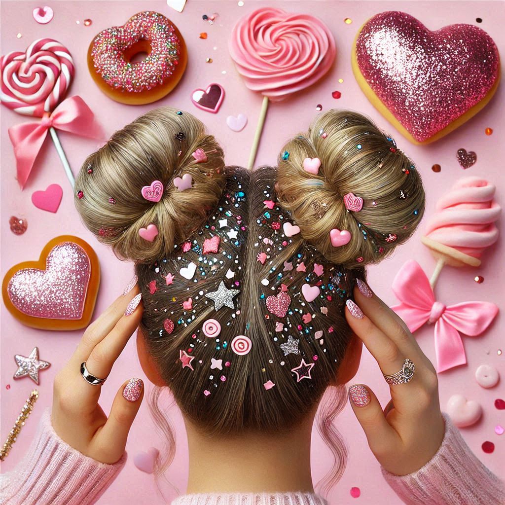 Space Buns with a Romantic Twist