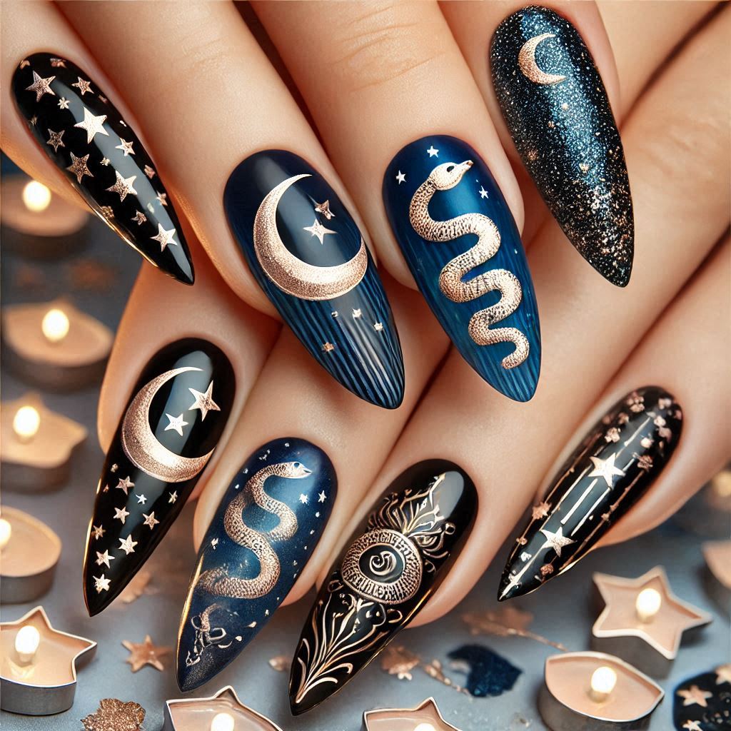 Snake Wrapped Around a Moon