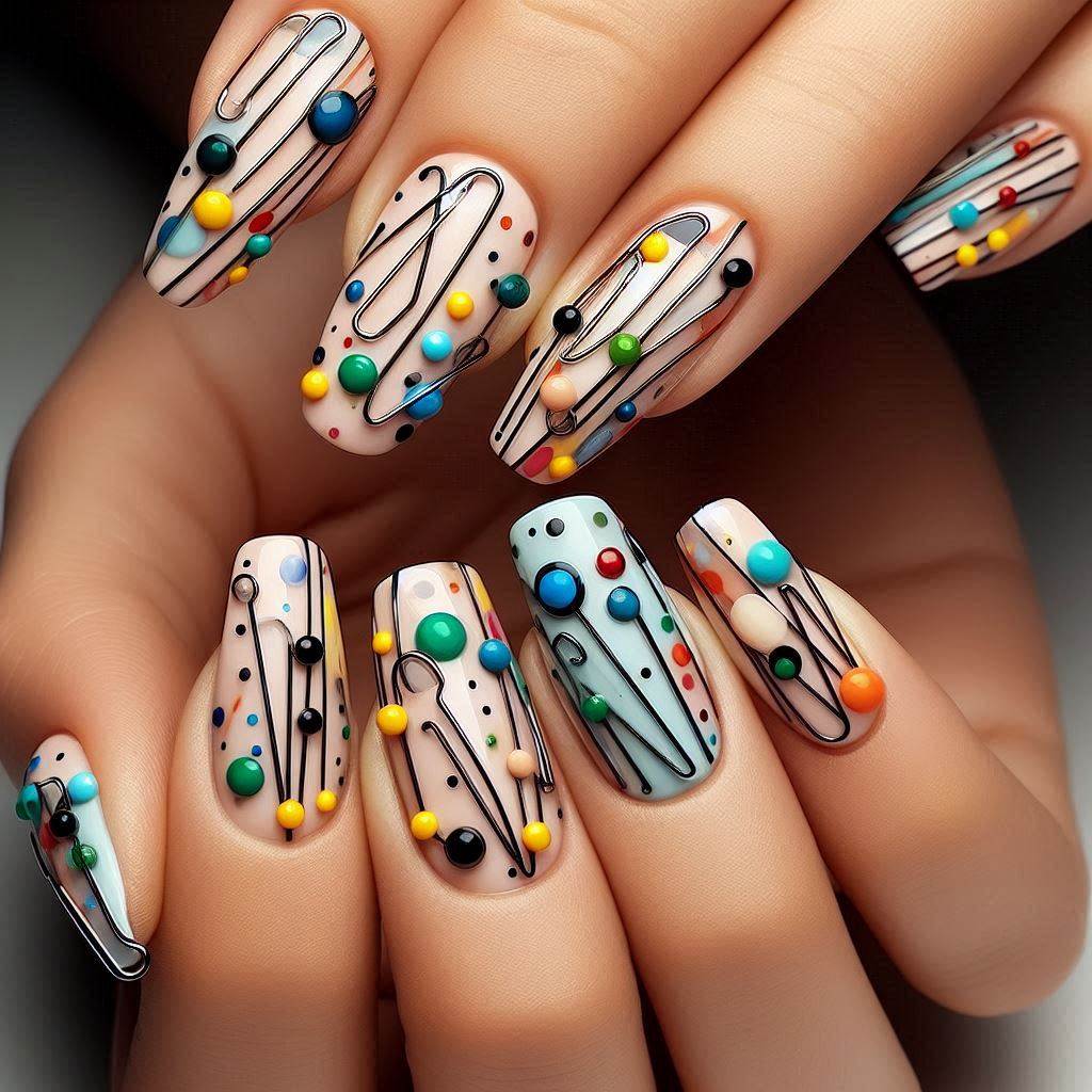 Easy Abstract Nail Art with Bobby Pins