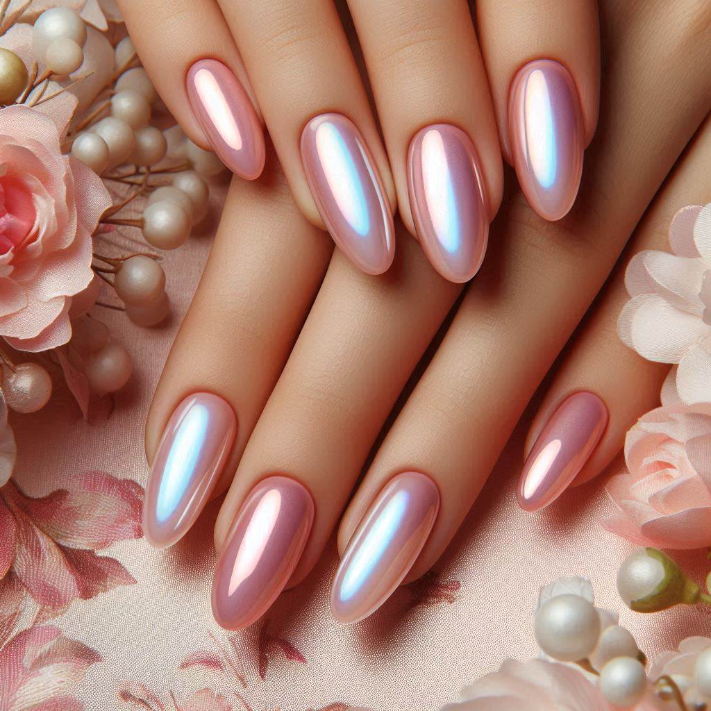 Light Pink Nail Idea Chrome