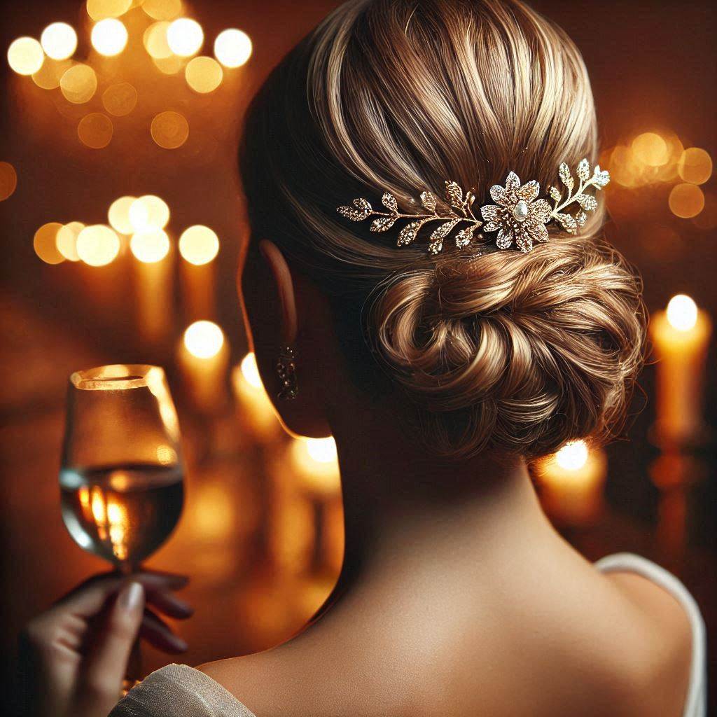 Low Side Chignon with Accessories